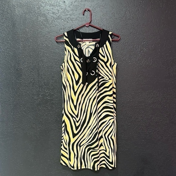 Micheal Kors Sunshine Animal Print Midi Dress Size Small - Picture 1 of 6